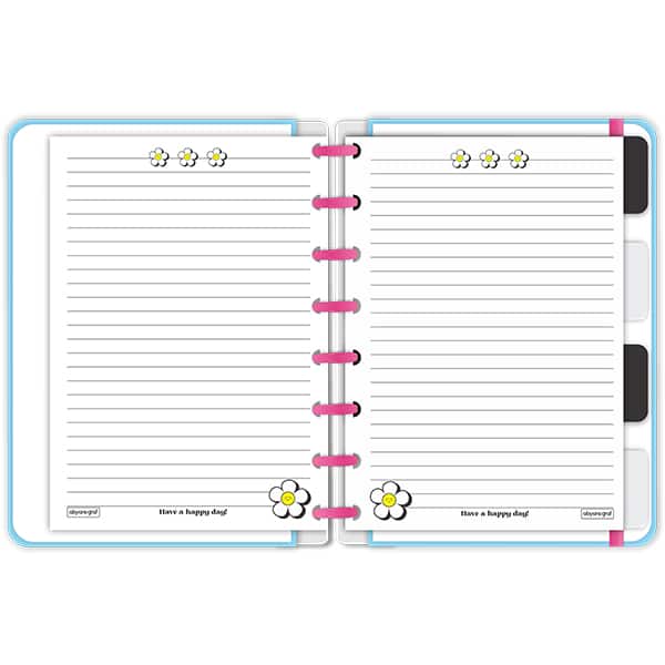 Caderno de disco P, 80 folhas 155 x 215mm, Rainbow Azul, 4124, Abyara - PT 1 UN