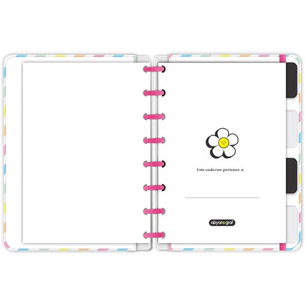Caderno de disco P, 80 folhas 155 x 215mm, Rainbow colorido, 4117, Abyara - PT 1 UN
