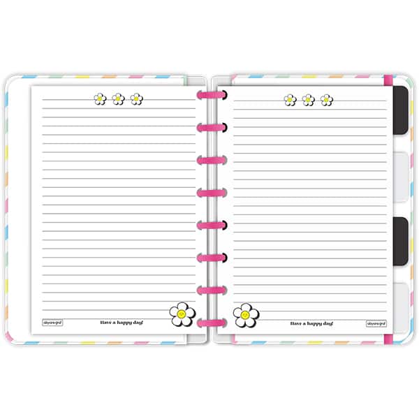Caderno de disco P, 80 folhas 155 x 215mm, Rainbow colorido, 4117, Abyara - PT 1 UN