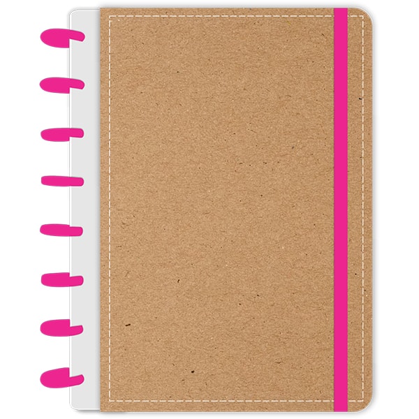 Caderno de disco P, 80 folhas 155 x 215mm, Kraft, Rosa, 4148, Abyara - PT 1 UN