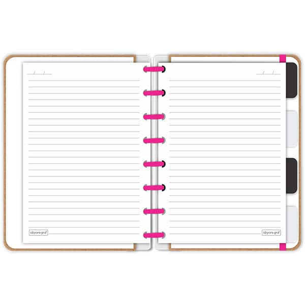 Caderno de disco P, 80 folhas 155 x 215mm, Kraft, Rosa, 4148, Abyara - PT 1 UN