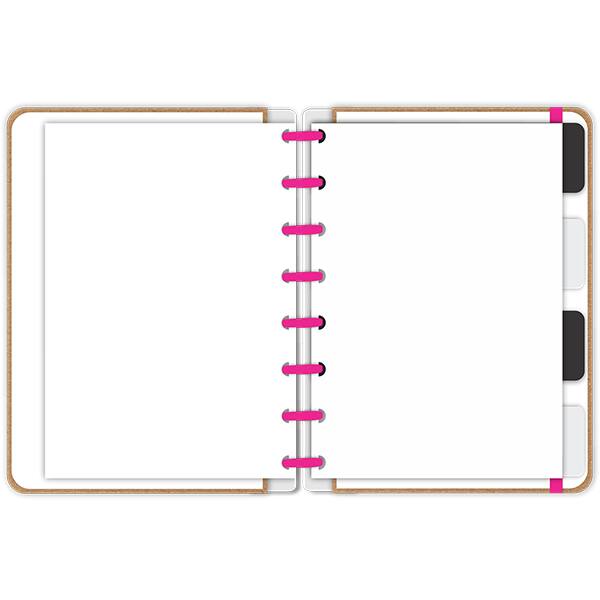 Caderno de disco P, 80 folhas 155 x 215mm, Kraft, Rosa, 4148, Abyara - PT 1 UN