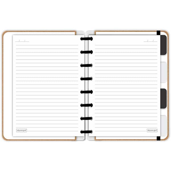 Caderno de disco P, 80 folhas 155 x 215mm, Kraft, Preto, 4155, Abyara - PT 1 UN