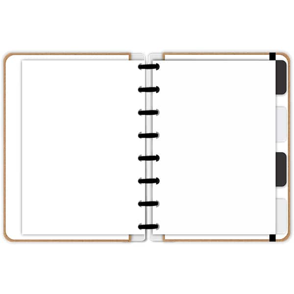 Caderno de disco P, 80 folhas 155 x 215mm, Kraft, Preto, 4155, Abyara - PT 1 UN