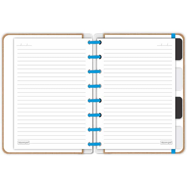 Caderno de disco P, 80 folhas 155 x 215mm, Kraft, Azul, 4131, Abyara - PT 1 UN