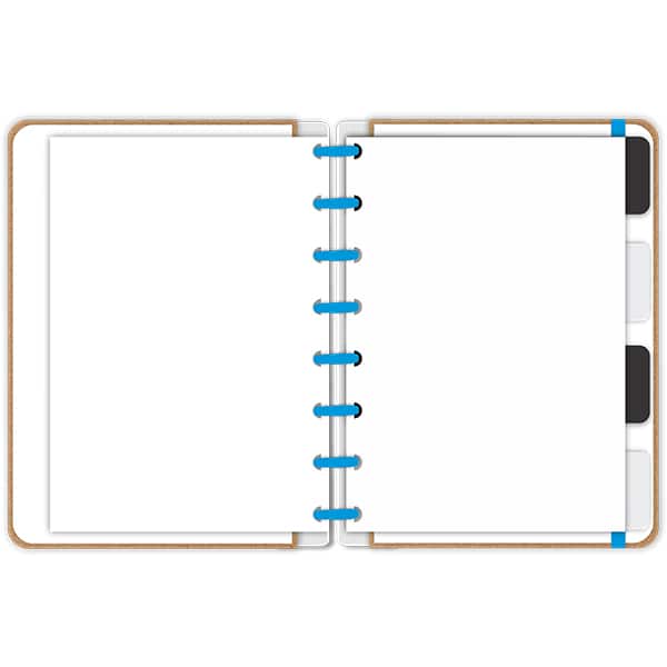 Caderno de disco P, 80 folhas 155 x 215mm, Kraft, Azul, 4131, Abyara - PT 1 UN