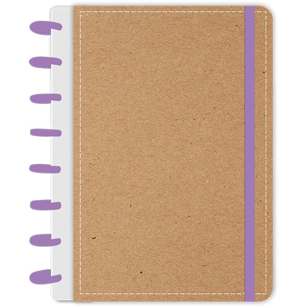 Caderno de disco P, 80 folhas 155 x 215mm, Kraft, Lilás, 4186, Abyara - PT 1 UN