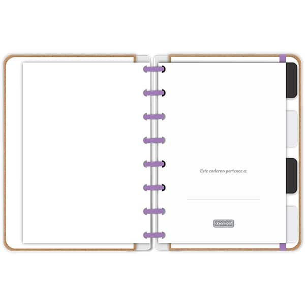 Caderno de disco P, 80 folhas 155 x 215mm, Kraft, Lilás, 4186, Abyara - PT 1 UN