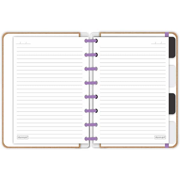 Caderno de disco P, 80 folhas 155 x 215mm, Kraft, Lilás, 4186, Abyara - PT 1 UN