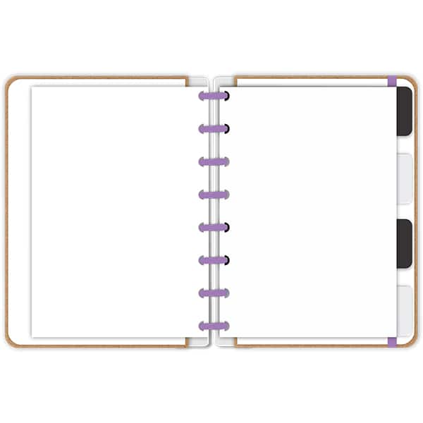 Caderno de disco P, 80 folhas 155 x 215mm, Kraft, Lilás, 4186, Abyara - PT 1 UN