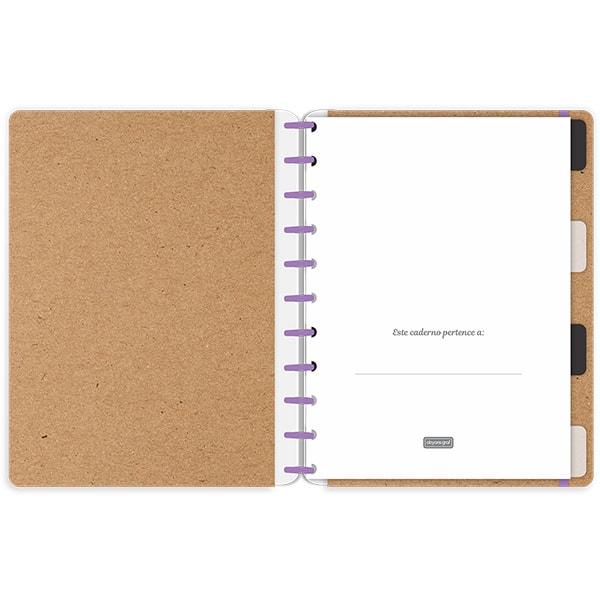 Caderno de disco 80 folhas G, 215x286mm, Kraft, 3479, Abyara - PT 1 UN