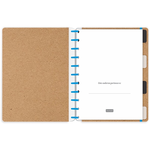 Caderno de disco 80 folhas G, 215x286mm, Kraft, 3318, Abyara - PT 1 UN
