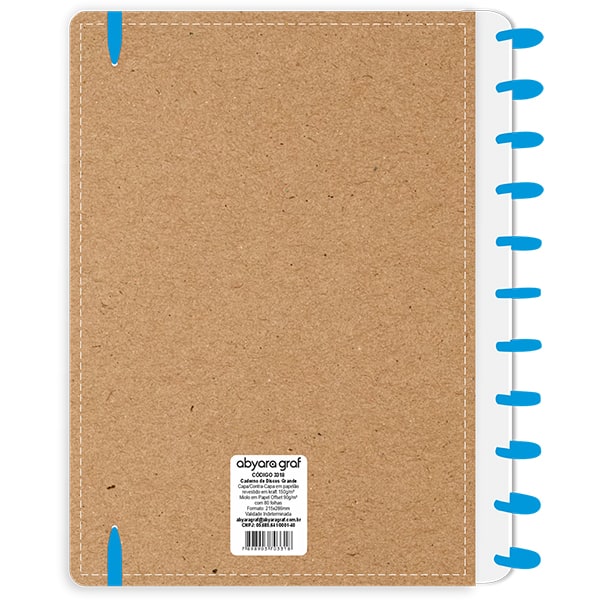 Caderno de disco 80 folhas G, 215x286mm, Kraft, 3318, Abyara - PT 1 UN