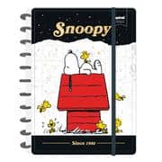 Caderno de Disco Snoopy Grande (200×275 mm) com 80 Folhas Pautadas Gramatura 90g Spiral Sno - PT 1 UN