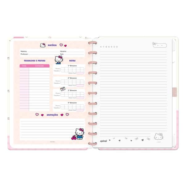 Caderno de disco Capa dura, G, 80 folhas, Hello Kitty, Spiral Hki - PT 1 UN Caderno de disco Capa dura, G, 80 folhas, Hello Kitty, Spiral Hki - PT 1 UN