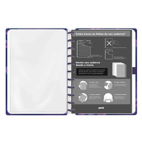 Caderno de disco Capa dura, G, 80 folhas, Stitch, Spiral Ds - PT 1 UN Caderno de disco Capa dura, G, 80 folhas, Stitch, Spiral Ds - PT 1 UN