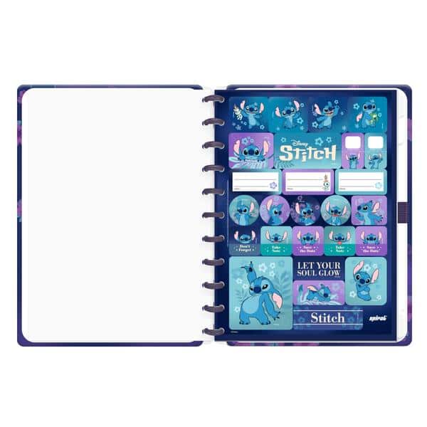 Caderno de disco Capa dura, G, 80 folhas, Stitch, Spiral Ds - PT 1 UN Caderno de disco Capa dura, G, 80 folhas, Stitch, Spiral Ds - PT 1 UN