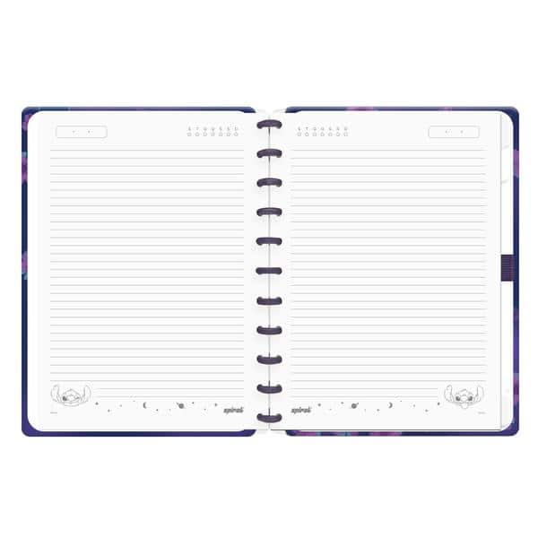 Caderno de disco Capa dura, G, 80 folhas, Stitch, Spiral Ds - PT 1 UN Caderno de disco Capa dura, G, 80 folhas, Stitch, Spiral Ds - PT 1 UN