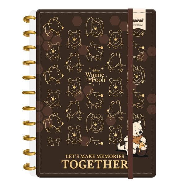 Caderno de Disco Ursinho Pooh, Tamanho G (200×275 mm) com 80 Folhas Pautadas Gramatura 90g, Spiral Pooh - PT 1 UN Caderno de Disco Ursinho Pooh, Tamanho G (200×275 mm) com 80 Folhas Pautadas Gramatura 90g, Spiral Pooh - PT 1 UN