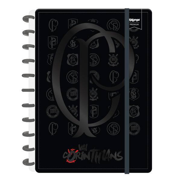 Caderno de Disco Corinthians Grande (200×275 mm) com 80 Folhas Pautadas Gramatura 90g Spiral Sccp - PT 1 UN
