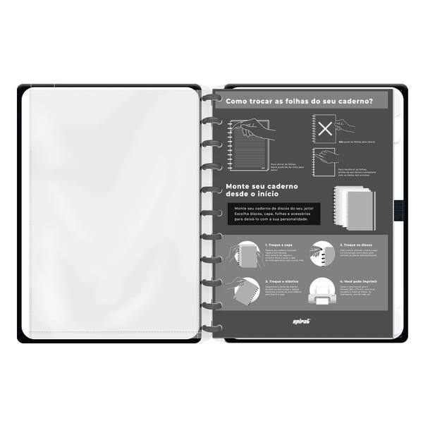 Caderno de Disco Corinthians Grande (200×275 mm) com 80 Folhas Pautadas Gramatura 90g Spiral Sccp - PT 1 UN