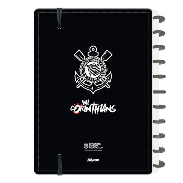 Caderno de Disco Corinthians Grande (200×275 mm) com 80 Folhas Pautadas Gramatura 90g Spiral Sccp - PT 1 UN