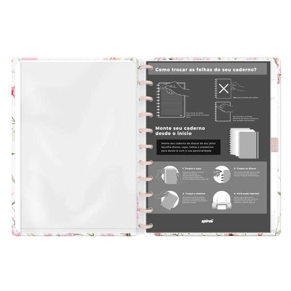 Caderno de Disco Femmina, Tamanho G (200×275 mm) com 80 Folhas Pautadas Gramatura 90g, Spiral Fem - PT 1 UN Caderno de Disco Femmina, Tamanho G (200×275 mm) com 80 Folhas Pautadas Gramatura 90g, Spiral Fem - PT 1 UN