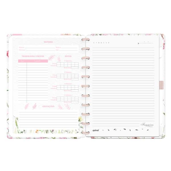 Caderno de Disco Femmina, Tamanho G (200×275 mm) com 80 Folhas Pautadas Gramatura 90g, Spiral Fem - PT 1 UN Caderno de Disco Femmina, Tamanho G (200×275 mm) com 80 Folhas Pautadas Gramatura 90g, Spiral Fem - PT 1 UN