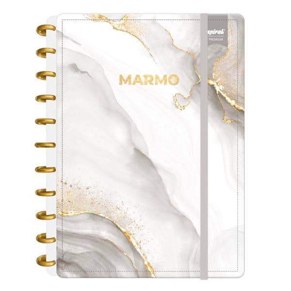 Caderno de Disco Marmo Grande (200×275 mm) com 80 Folhas Pautadas Gramatura 90g Spiral Mrm - PT 1 UN Caderno de Disco Marmo Grande (200×275 mm) com 80 Folhas Pautadas Gramatura 90g Spiral Mrm - PT 1 UN