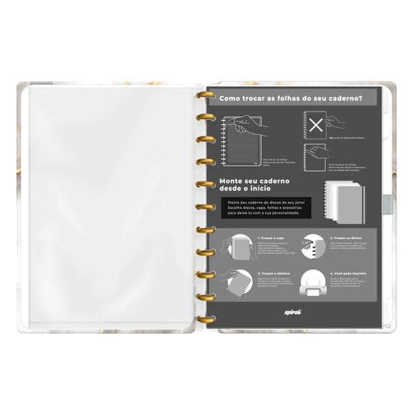 Caderno de Disco Marmo Grande (200×275 mm) com 80 Folhas Pautadas Gramatura 90g Spiral Mrm - PT 1 UN Caderno de Disco Marmo Grande (200×275 mm) com 80 Folhas Pautadas Gramatura 90g Spiral Mrm - PT 1 UN