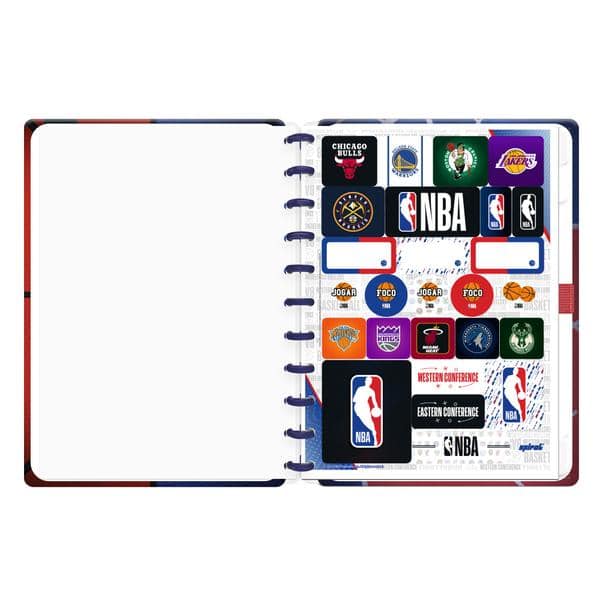 Caderno de Disco NBA, Tamanho G (200×275 mm) com 80 Folhas Pautadas Gramatura 90g, Spiral Nba - PT 1 UN Caderno de Disco NBA, Tamanho G (200×275 mm) com 80 Folhas Pautadas Gramatura 90g, Spiral Nba - PT 1 UN