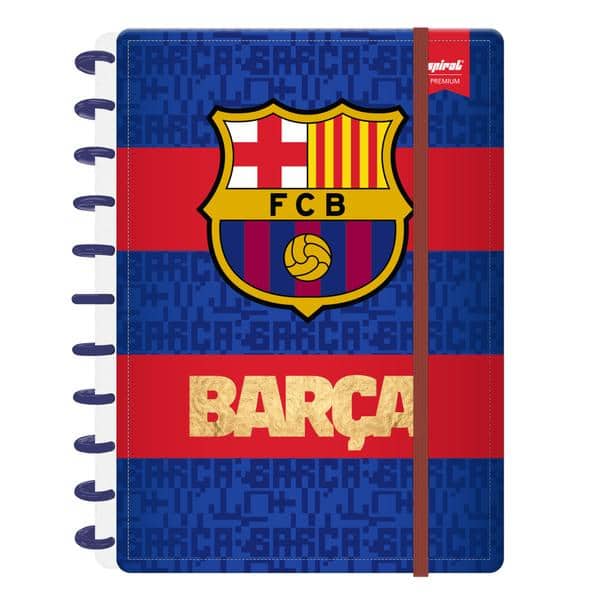 Caderno de Disco Barcelona FC Grande (200×275 mm) com 80 Folhas Pautadas Gramatura 90g Spiral Bc - PT 1 UN