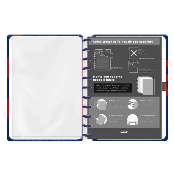 Caderno de Disco Barcelona FC Grande (200×275 mm) com 80 Folhas Pautadas Gramatura 90g Spiral Bc - PT 1 UN