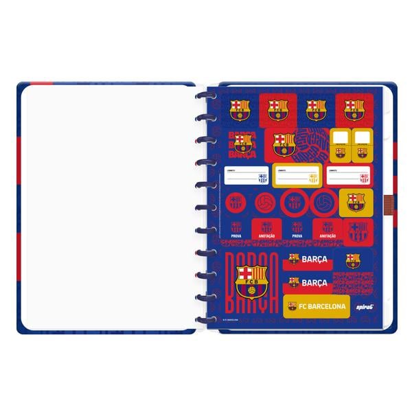 Caderno de Disco Barcelona FC Grande (200×275 mm) com 80 Folhas Pautadas Gramatura 90g Spiral Bc - PT 1 UN