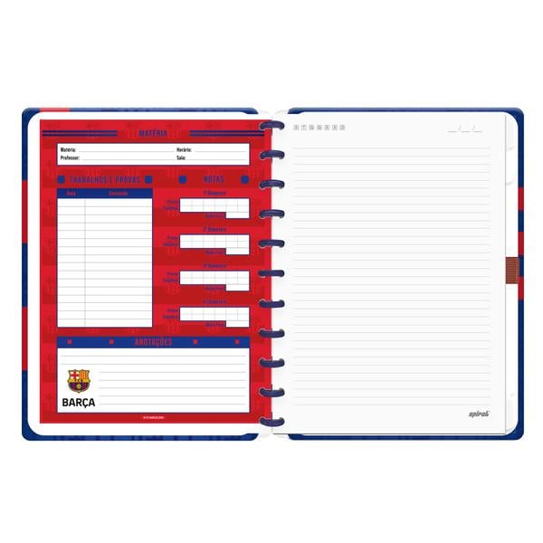 Caderno de Disco Barcelona FC Grande (200×275 mm) com 80 Folhas Pautadas Gramatura 90g Spiral Bc - PT 1 UN