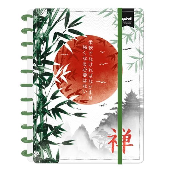 Caderno de Disco Zen Grande (200×275 mm) com 80 Folhas Pautadas Gramatura 90g Spiral Zen - PT 1 UN