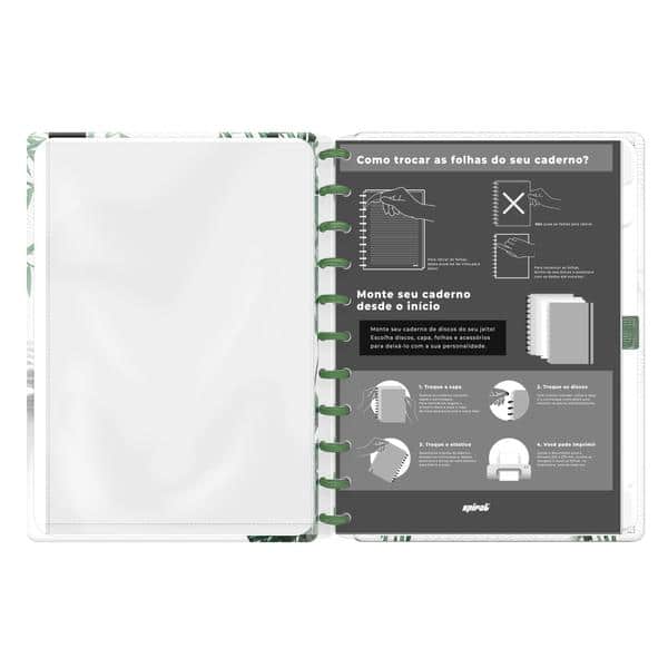 Caderno de Disco Zen Grande (200×275 mm) com 80 Folhas Pautadas Gramatura 90g Spiral Zen - PT 1 UN