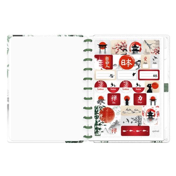 Caderno de Disco Zen Grande (200×275 mm) com 80 Folhas Pautadas Gramatura 90g Spiral Zen - PT 1 UN