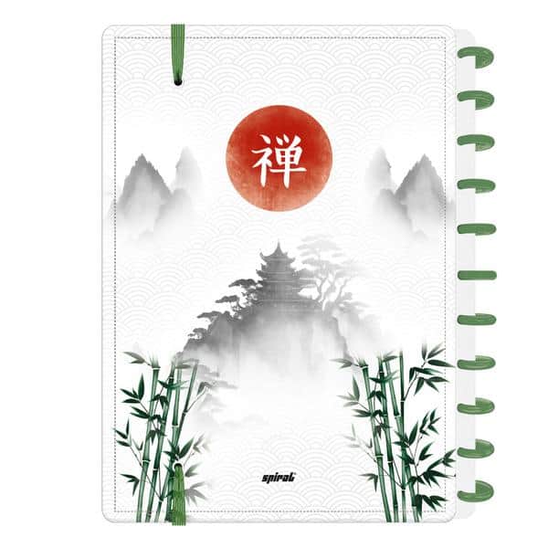 Caderno de Disco Zen Grande (200×275 mm) com 80 Folhas Pautadas Gramatura 90g Spiral Zen - PT 1 UN