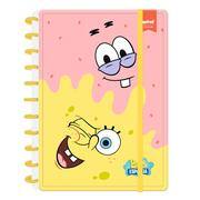Caderno de Disco Bob Esponja Grande (200×275 mm) com 80 Folhas Pautadas Gramatura 90g Spiral Bob - PT 1 UN