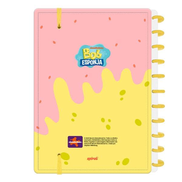 Caderno de Disco Bob Esponja Grande (200×275 mm) com 80 Folhas Pautadas Gramatura 90g Spiral Bob - PT 1 UN
