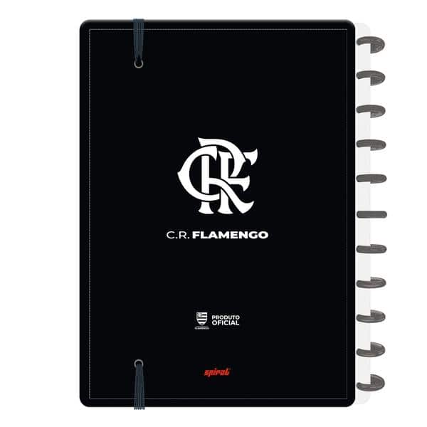 Caderno de Disco Flamengo Grande (200×275 mm) com 80 Folhas Pautadas Gramatura 90g Spiral Fla - PT 1 UN