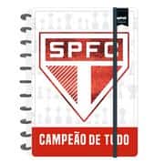 Caderno de Disco São Paulo Grande (200×275 mm) com 80 Folhas Pautadas Gramatura 90g Spiral SPFC - PT 1 UN