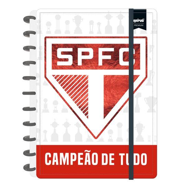 Caderno de Disco São Paulo Grande (200×275 mm) com 80 Folhas Pautadas Gramatura 90g Spiral SPFC - PT 1 UN