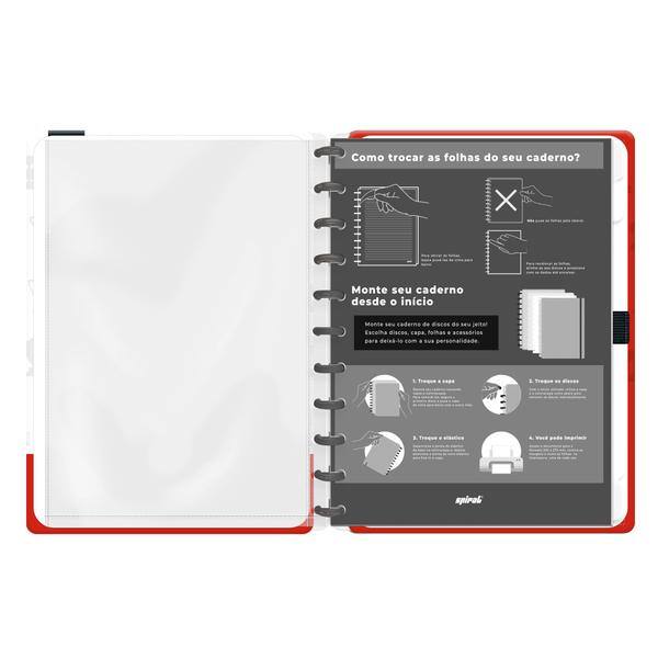 Caderno de Disco São Paulo Grande (200×275 mm) com 80 Folhas Pautadas Gramatura 90g Spiral SPFC - PT 1 UN