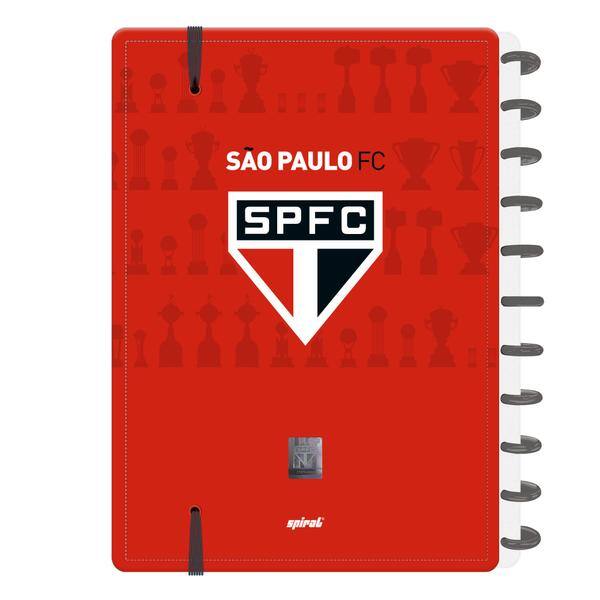 Caderno de Disco São Paulo Grande (200×275 mm) com 80 Folhas Pautadas Gramatura 90g Spiral SPFC - PT 1 UN