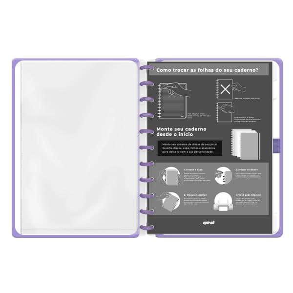 Caderno de Disco Brief Executive Lilás, Tamanho G (200×275 mm) com 80 Folhas Pautadas Gramatura 90g, Spiral Brf Ex - PT 1 UN Caderno de Disco Brief Executive Lilás, Tamanho G (200×275 mm) com 80 Folhas Pautadas Gramatura 90g, Spiral Brf Ex - PT 1 UN