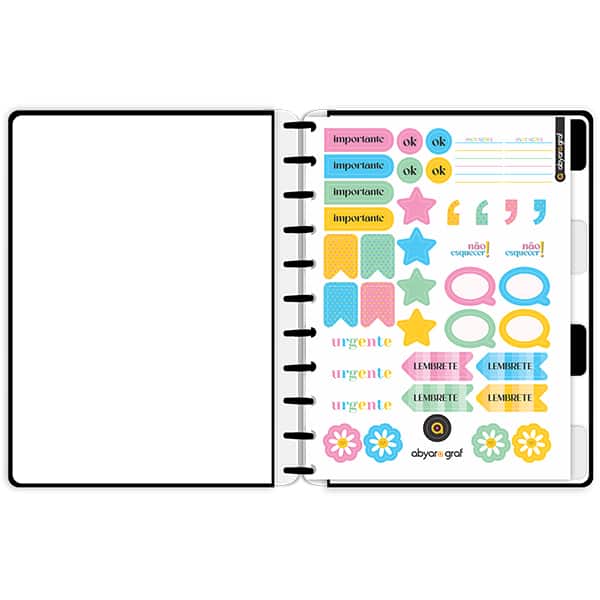 Caderno de disco Capa dura, 80 folhas G, 215x286mm, Preto, 4520, Abyara - PT 1 UN
