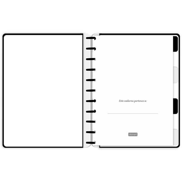 Caderno de disco Capa dura, 80 folhas G, 215x286mm, Preto, 4520, Abyara - PT 1 UN