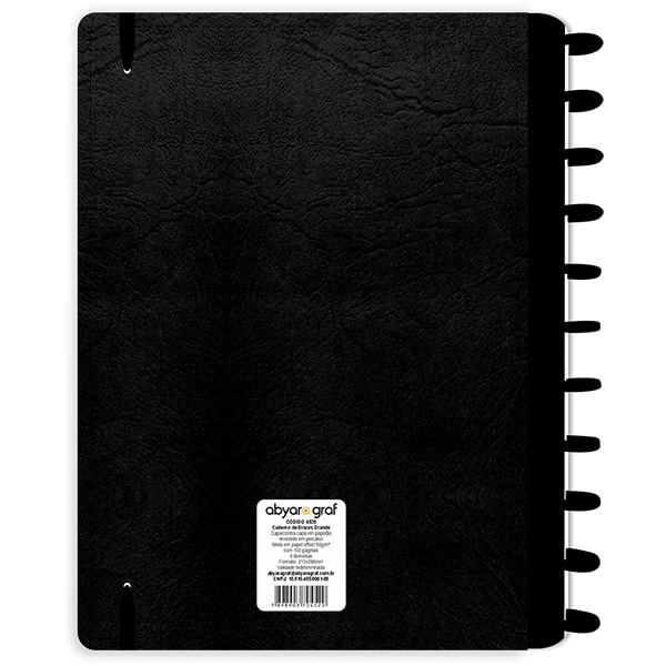 Caderno de disco Capa dura, 80 folhas G, 215x286mm, Preto, 4520, Abyara - PT 1 UN
